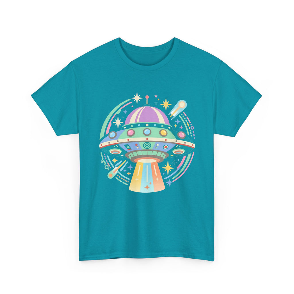 Pastel UFO spaceship T-Shirt | colorful alien saucer illustration