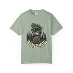 Believer Bigfoot Footprint T-Shirt — Sasquatch Forest Adventure Tee