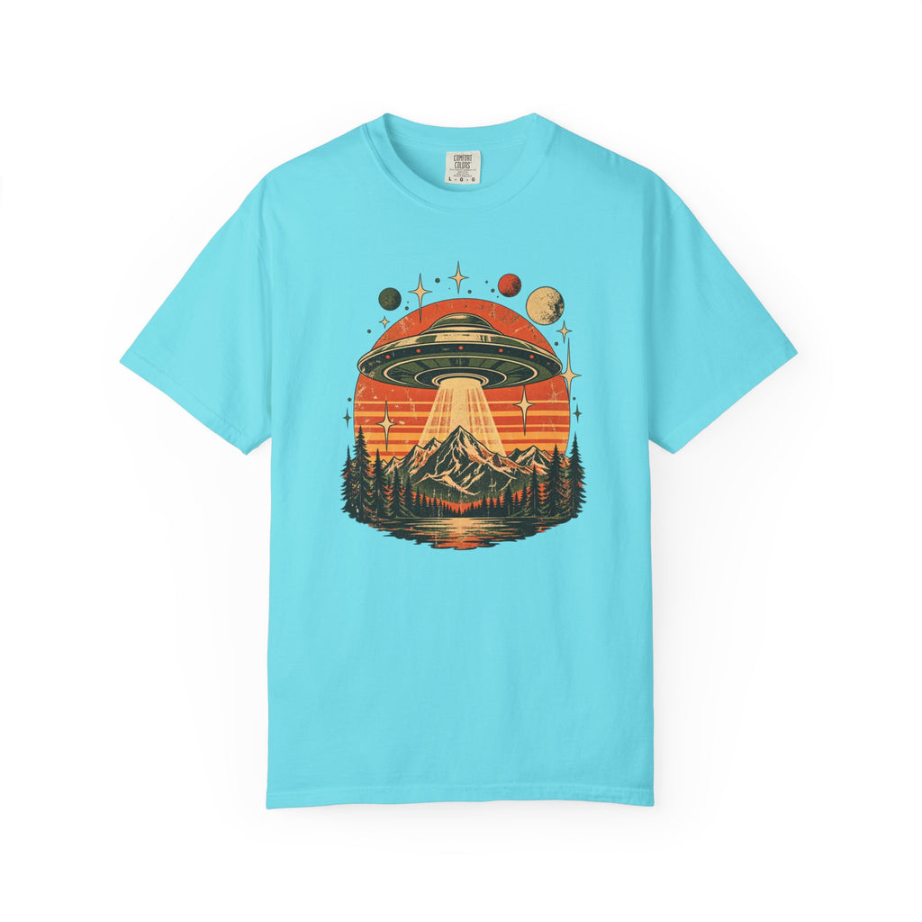 UFO Mountain Sunset Graphic T-Shirt
