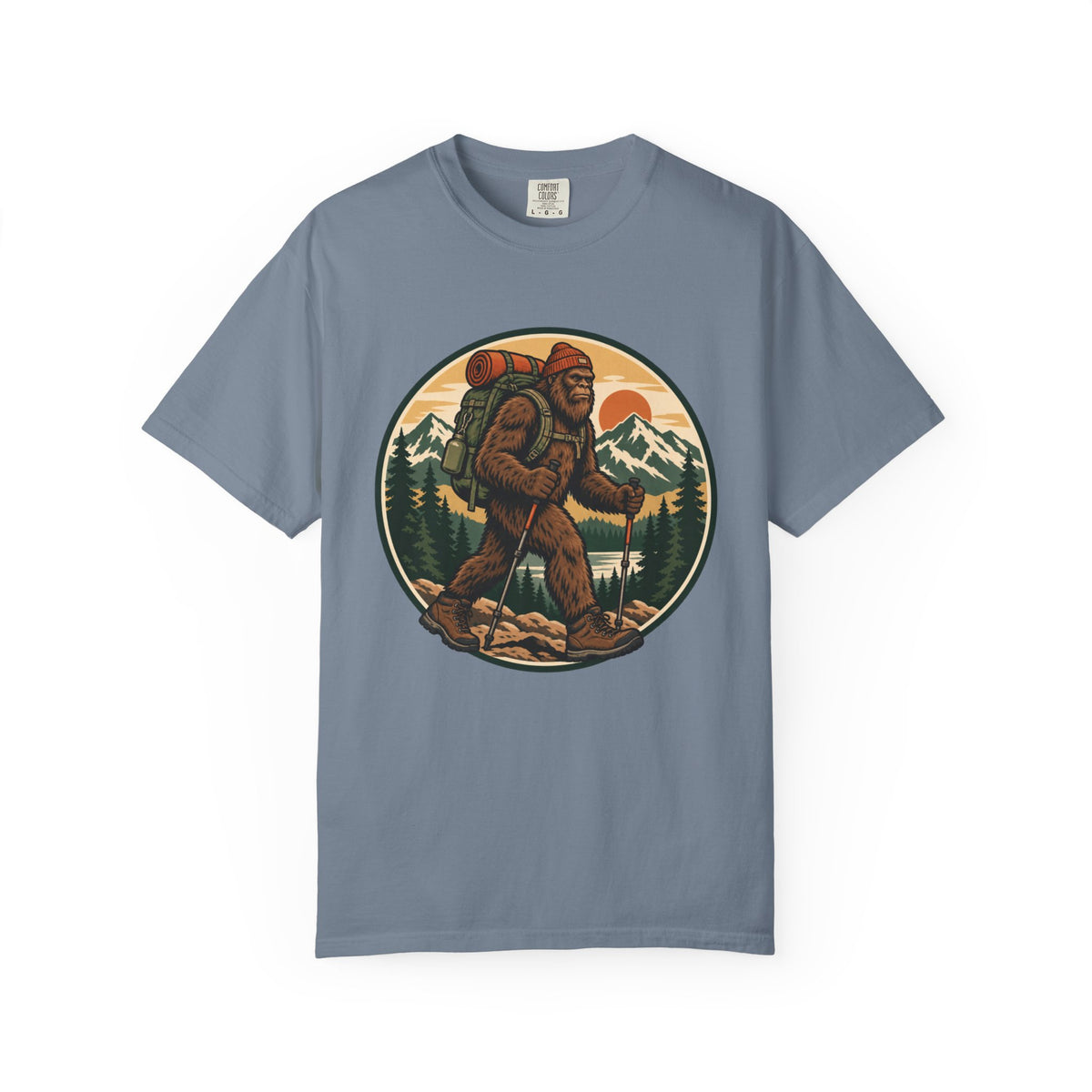 Bigfoot Hiking T‑Shirt — Vintage Mountain Backpacker Graphic Tee