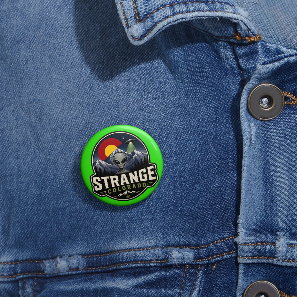 Strange Colorado Button Pin — Alien Mountain Badge