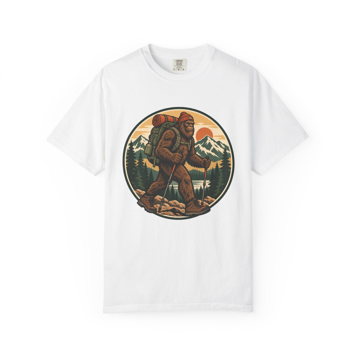 Bigfoot Hiking T‑Shirt — Vintage Mountain Backpacker Graphic Tee
