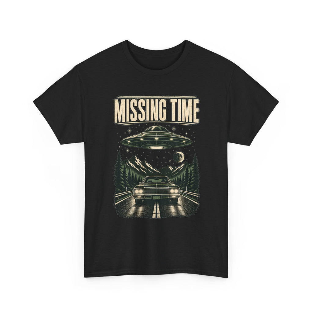 Missing Time UFO Abduction Tee | Retro Alien Spaceship Illustration