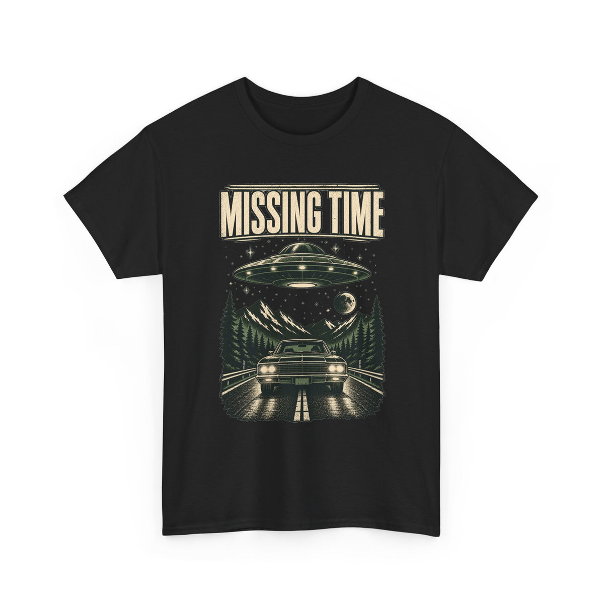 Missing Time UFO Abduction Tee | Retro Alien Spaceship Illustration