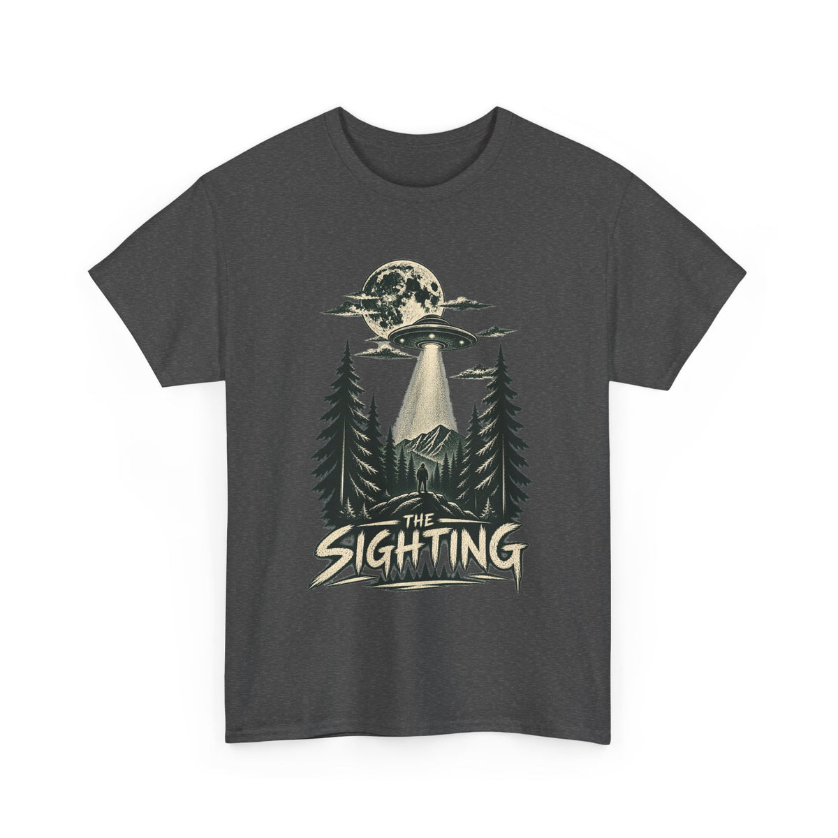 UFO Sighting Graphic Tee | Alien Abduction Forest Night