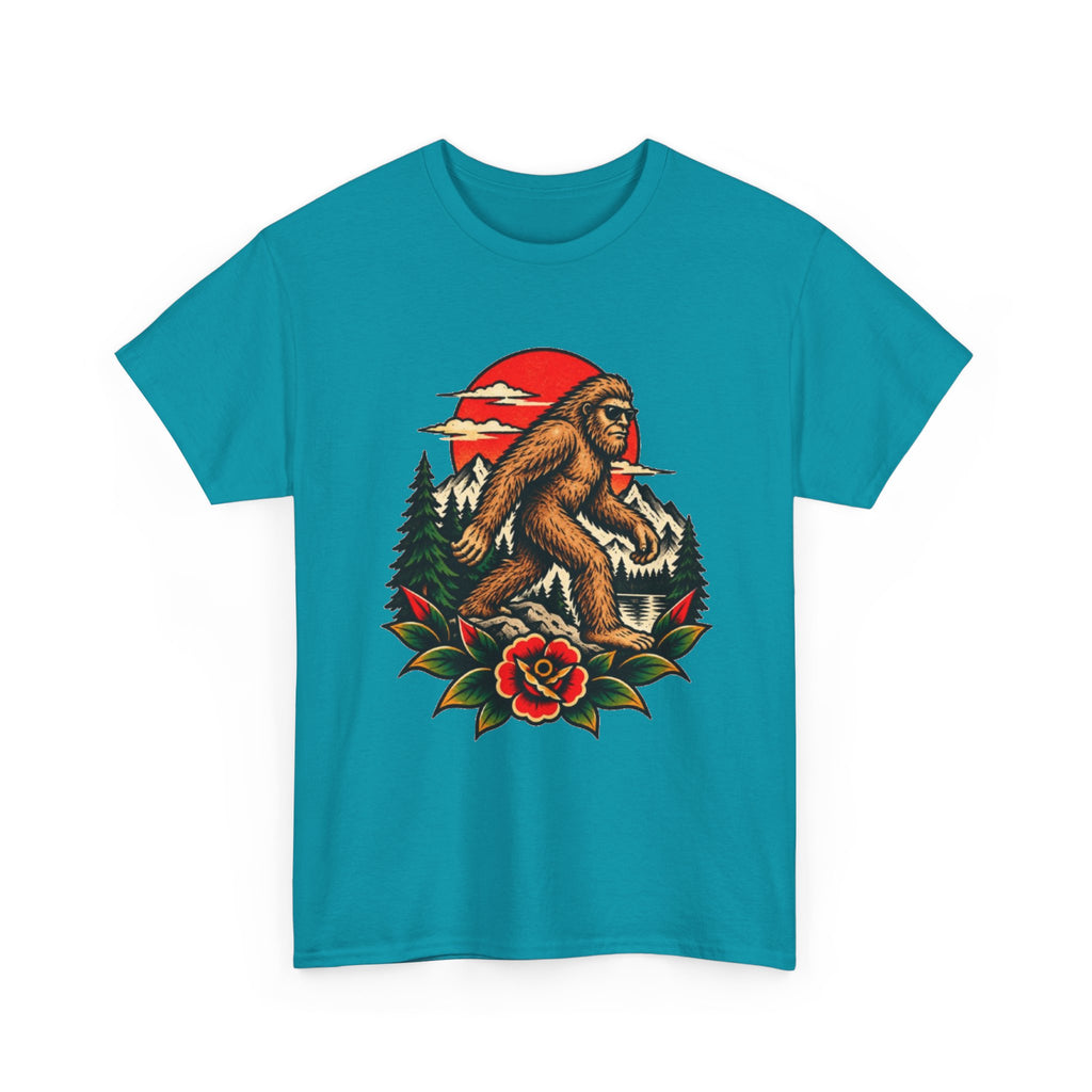 Bigfoot Forest Sunset T-Shirt — Sasquatch Vintage Graphic Tee