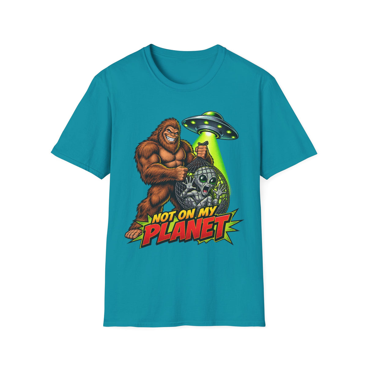 Sasquatch vs UFO 'Not On My Planet' Graphic T-Shirt