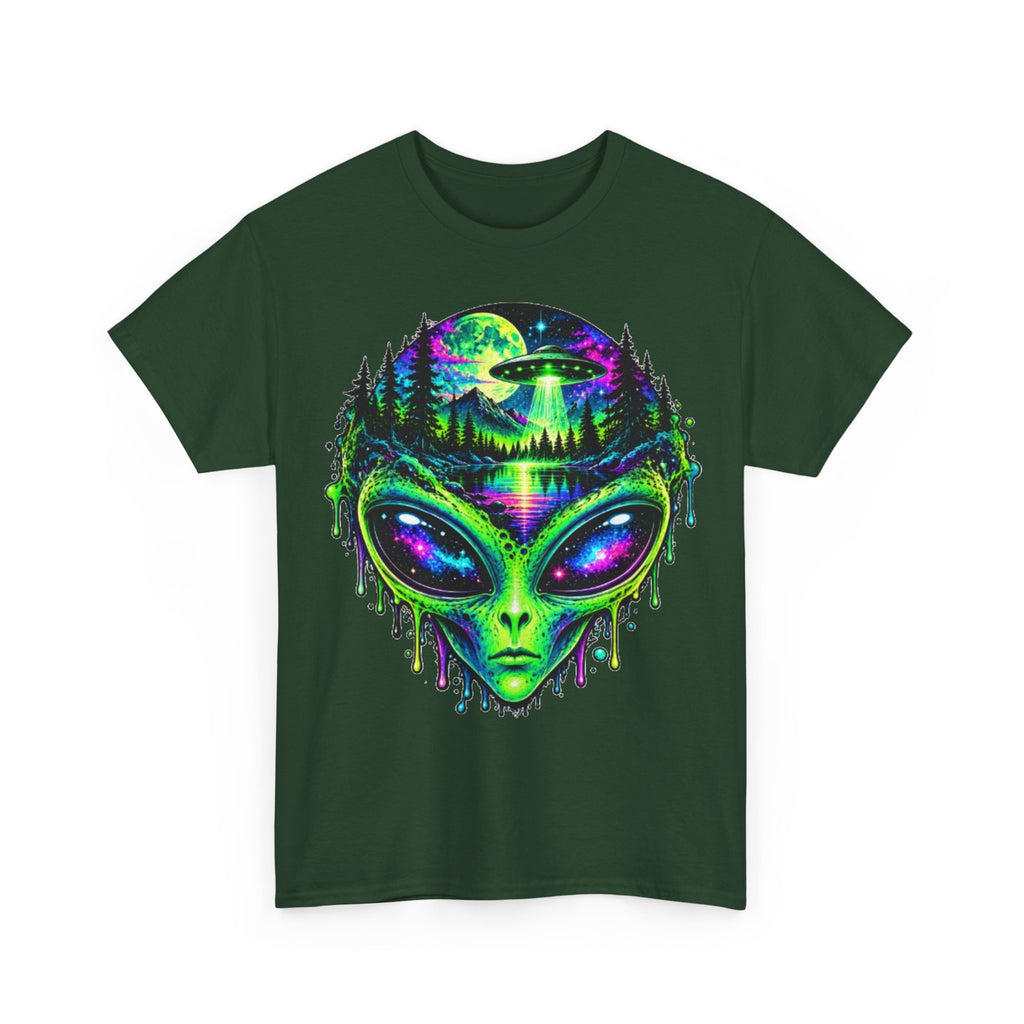 Alien UFO Forest Psychedelic Graphic Tee