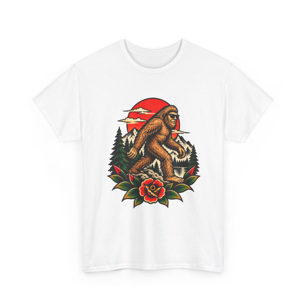 Bigfoot Forest Sunset T-Shirt — Sasquatch Vintage Graphic Tee