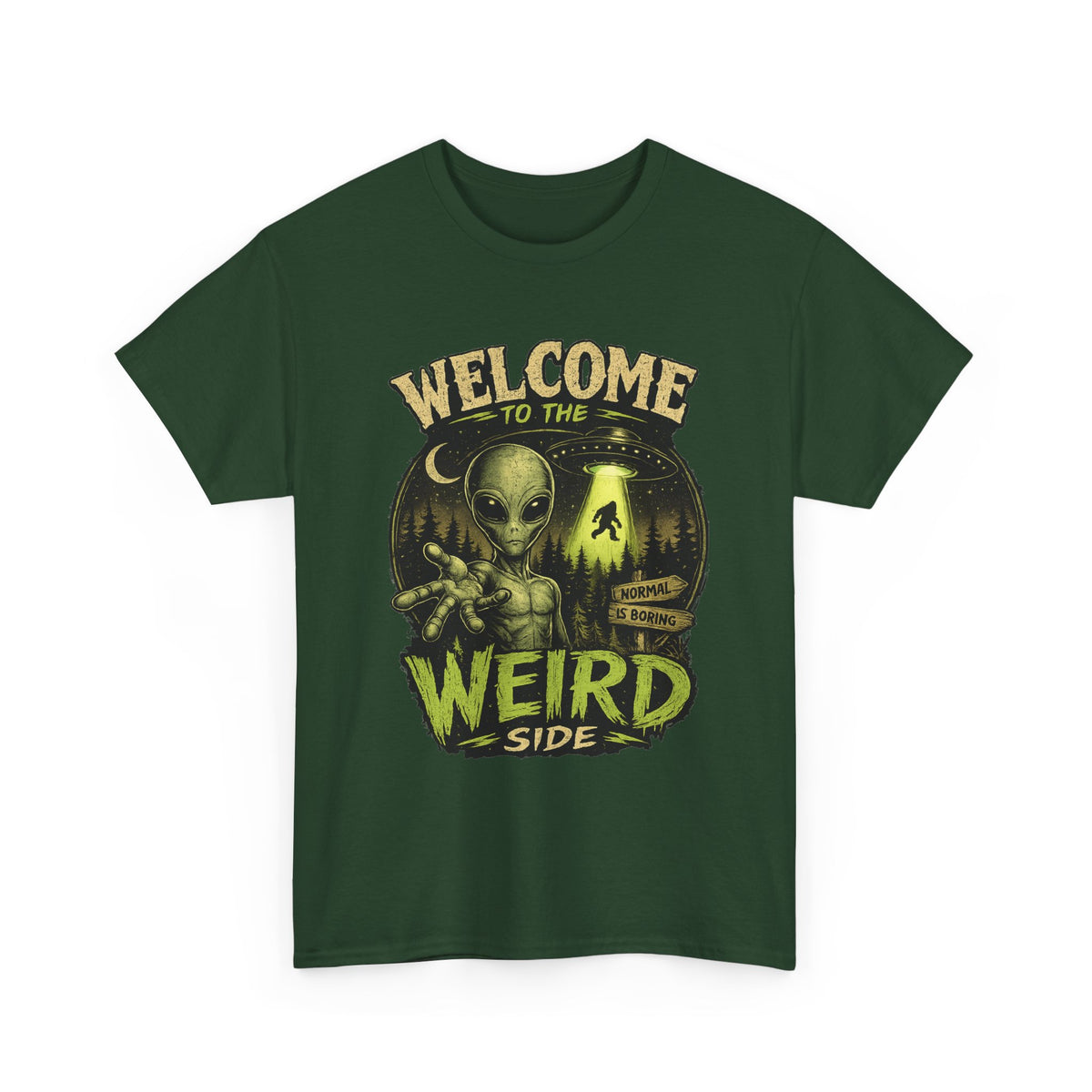 Welcome to the Weird Side T-Shirt | Alien Skull Illustration
