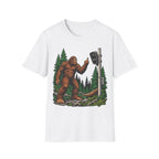 Bigfoot Flipping off flock camera tee