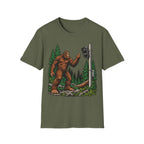 Bigfoot Flipping off flock camera tee