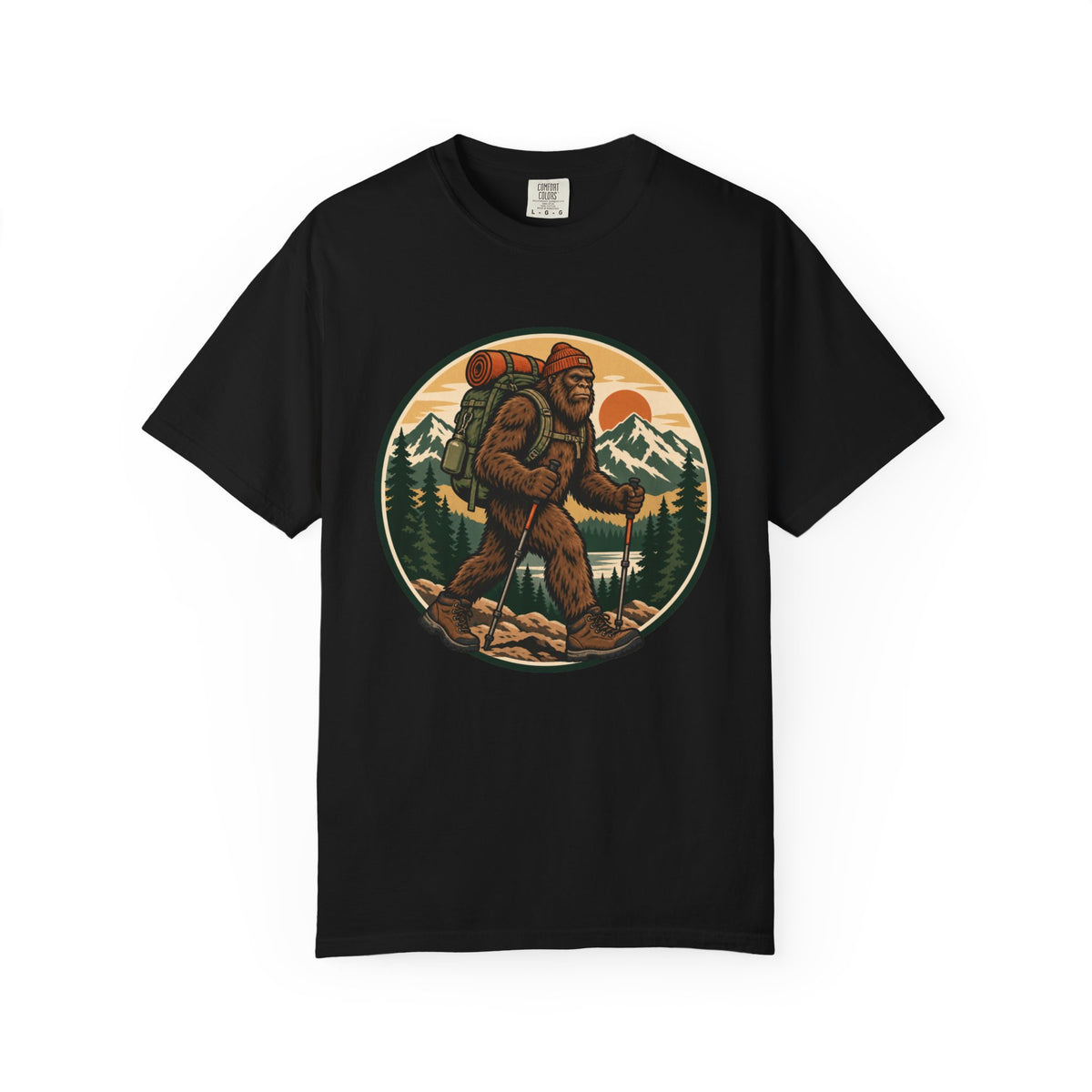 Bigfoot Hiking T‑Shirt — Vintage Mountain Backpacker Graphic Tee
