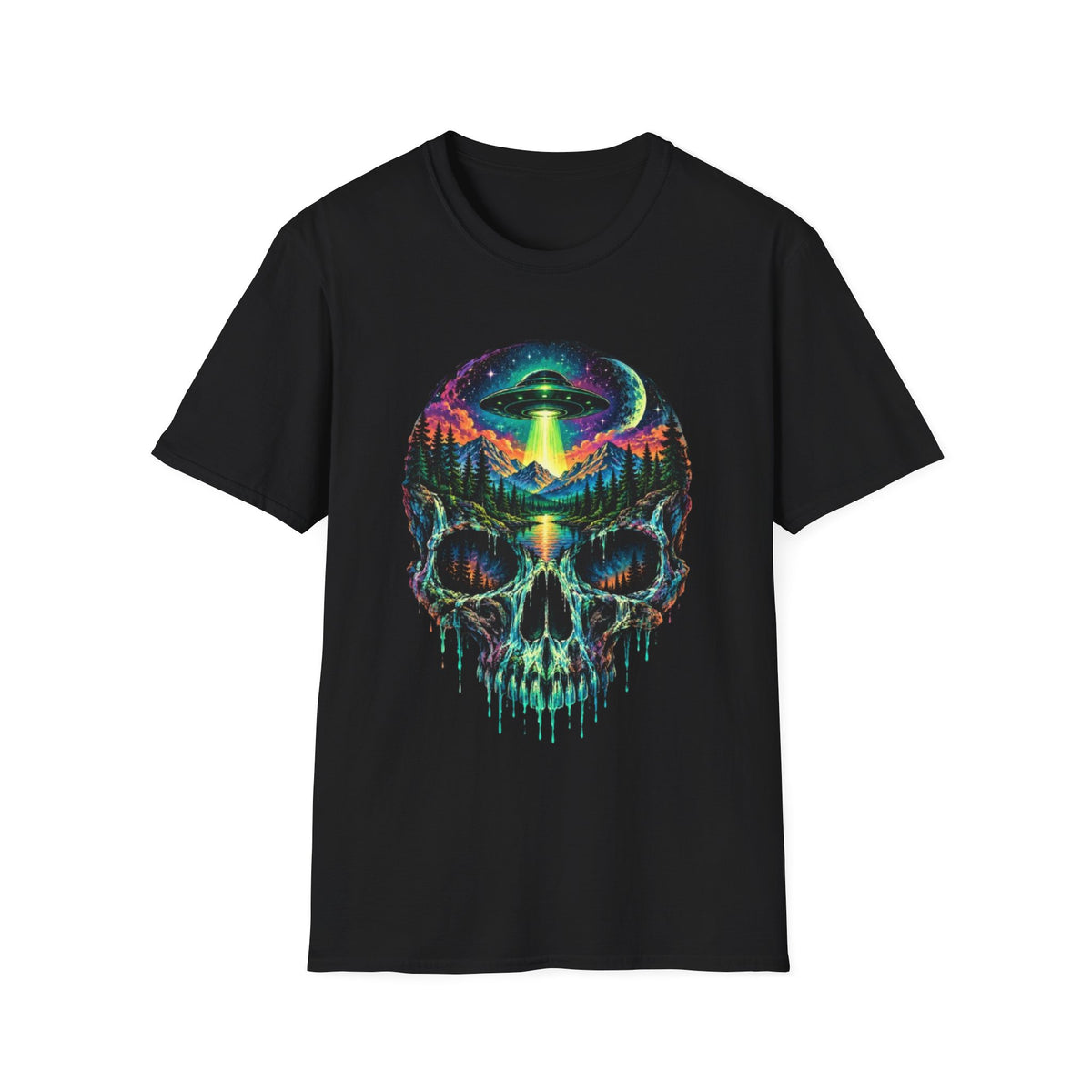 Psychedelic Skull UFO T-Shirt