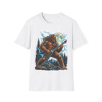 Bigfoot Playing Guitar Mountain Forest T-Shirt