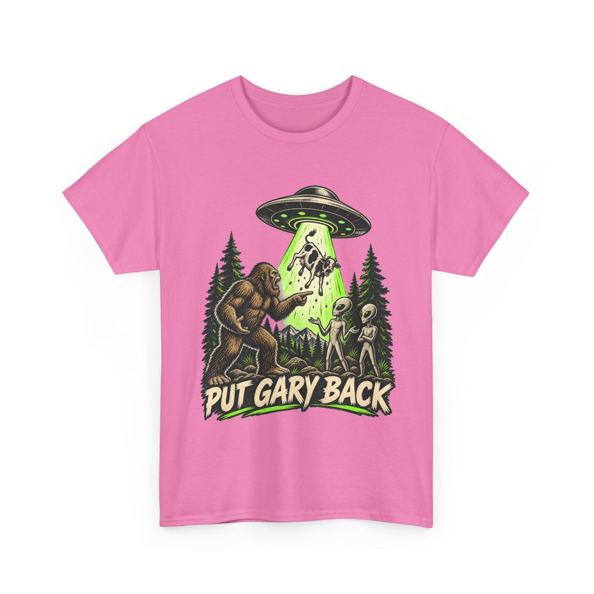 Put Gary Back Bigfoot T-Shirt | UFO Abduction Graphic Tee