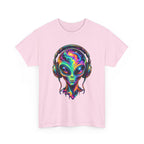 Alien Headphones T-Shirt – Colorful Cosmic UFO Graphic