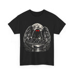 Mothman Bridge Graphic Tee — Red-Eyed Cryptid Illustration T-Shirt