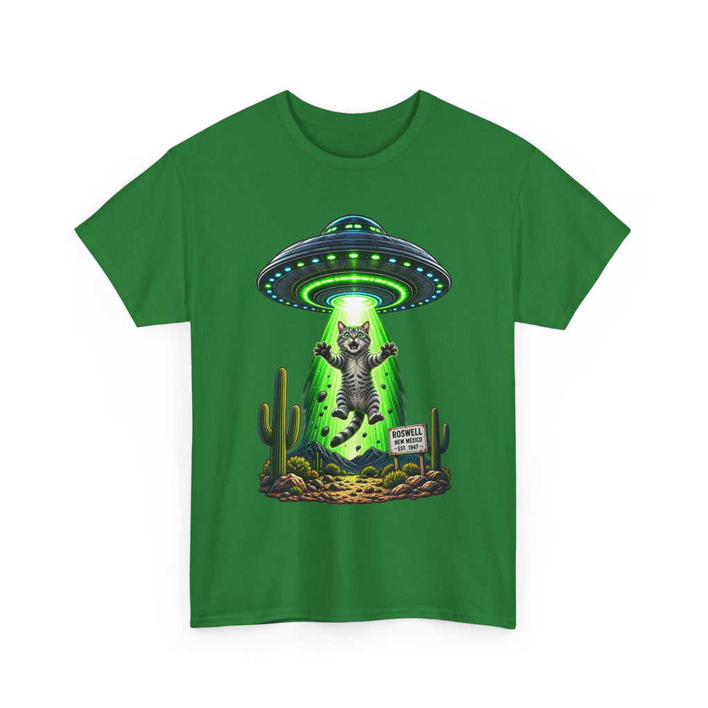 Cat Abduction UFO Tee | Alien Spaceship Graphic Shirt