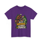 Bigfoot and Alien Illustration Tee | This Never Leaves the Forest, Forest Graphic Shirt