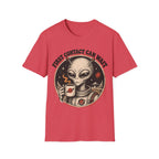 Alien Astronaut T‑Shirt - "First Contact Can Wait" Coffee Space Tee