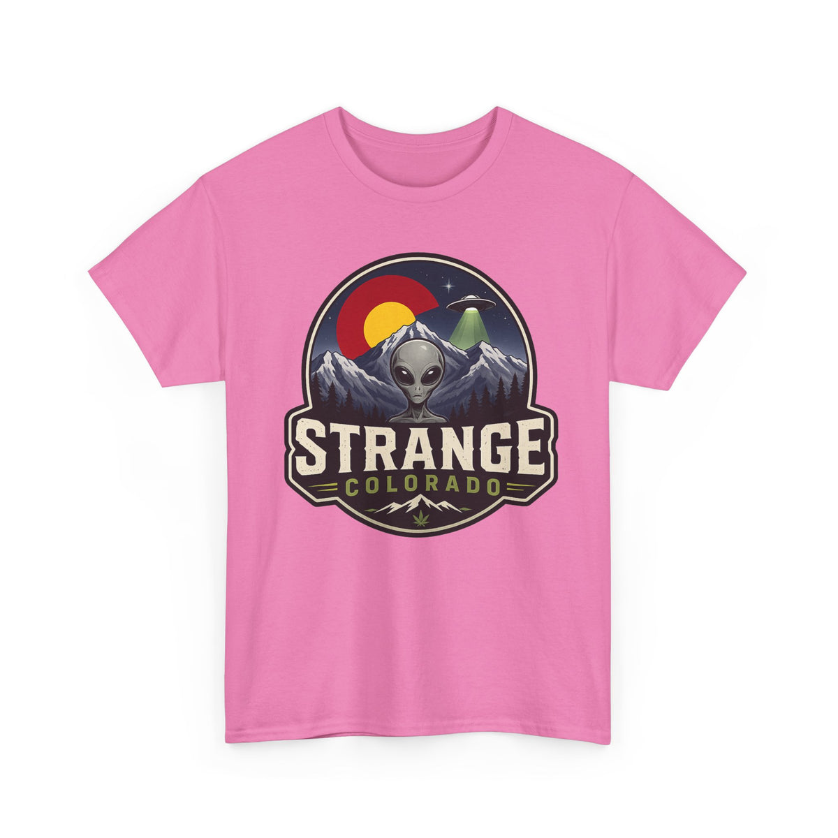 Strange Colorado alien mountains T-Shirt | UFO retro badge tee