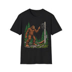 Bigfoot Flipping off flock camera tee