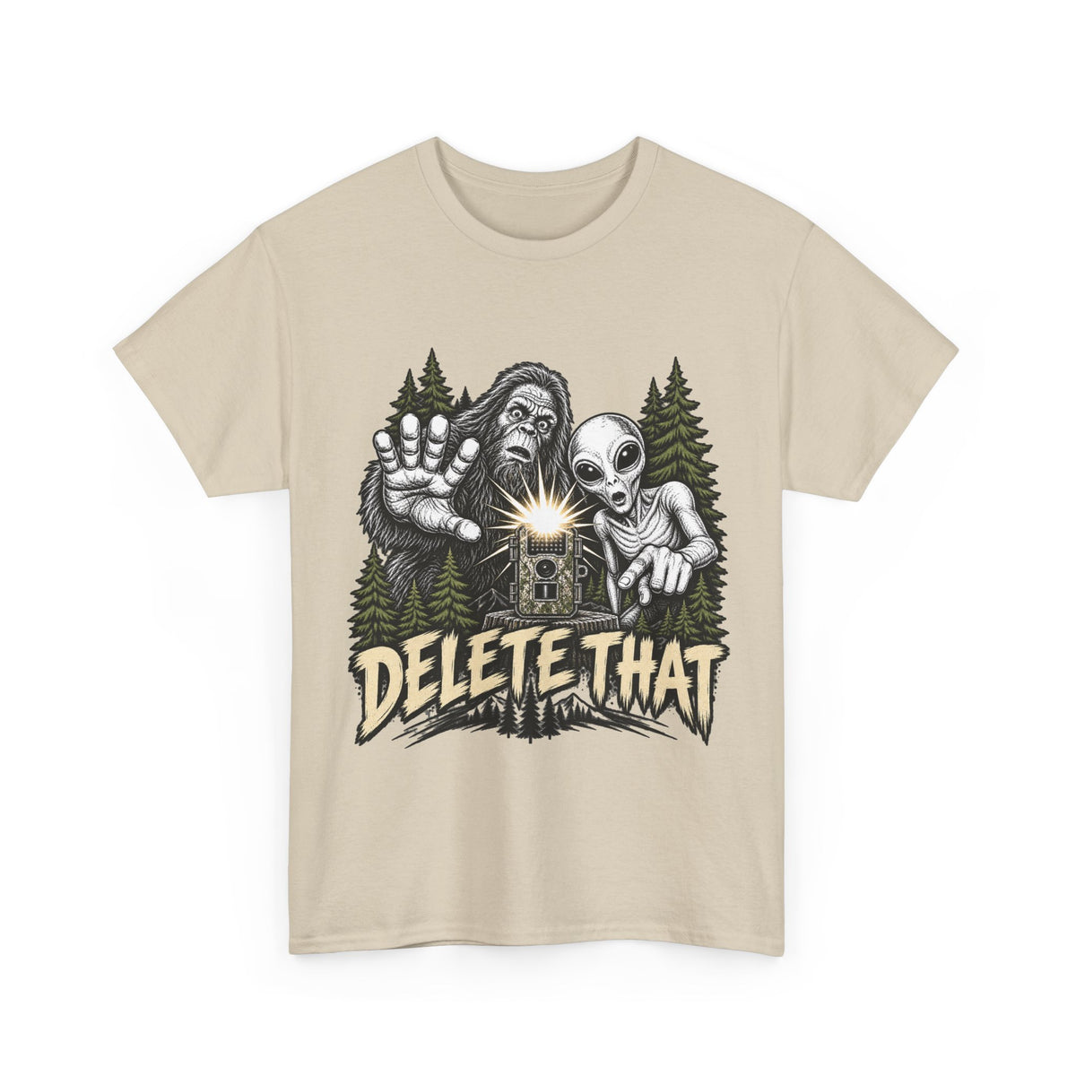Delete That Graphic Tee | Creepy Alien & Skull Illustration