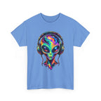 Alien Headphones T-Shirt – Colorful Cosmic UFO Graphic