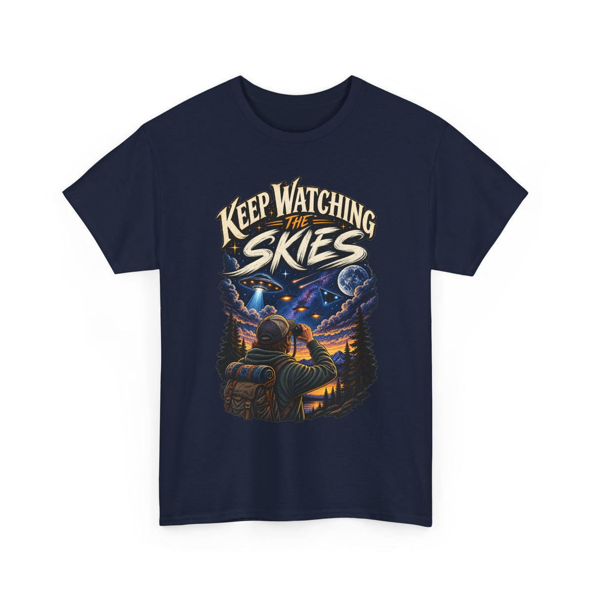 Keep Watching the Skies T-Shirt | Stargazing UFO Illustration