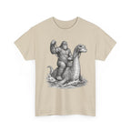 Gorilla Riding Loch Ness Monster T-Shirt | Vintage Monster Illustration