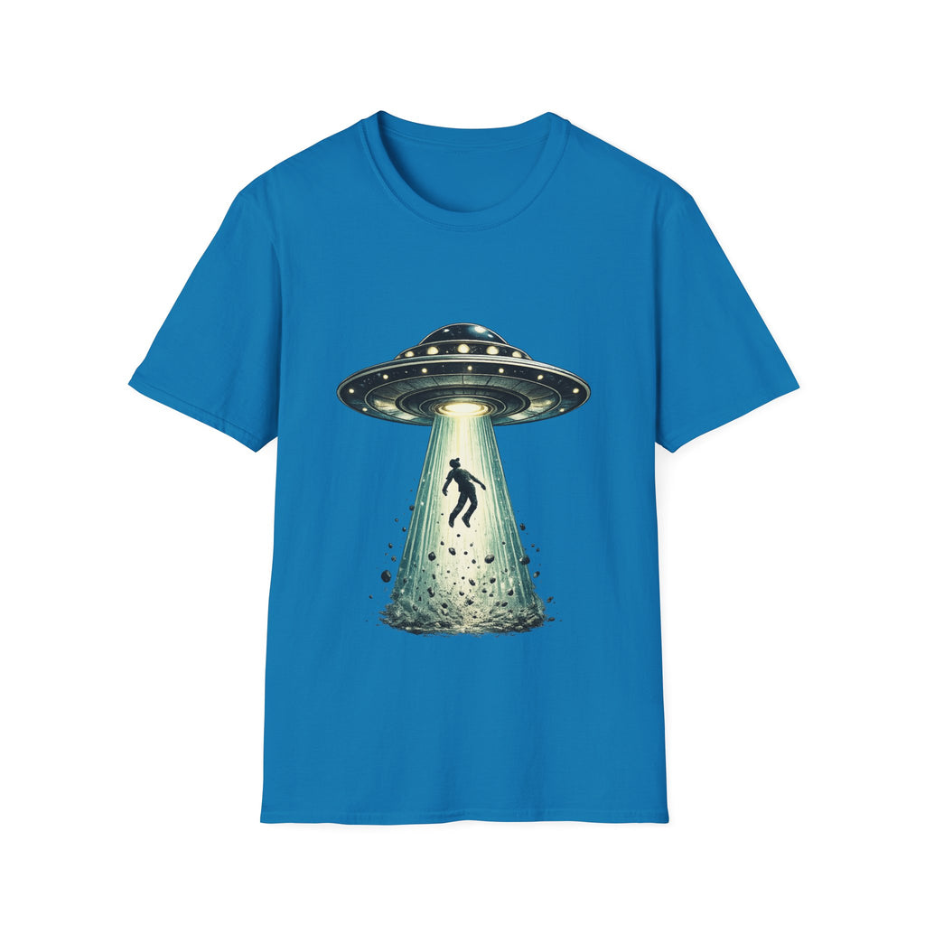 Alien Abduction Beam T-Shirt | UFO Abducting Person Graphic