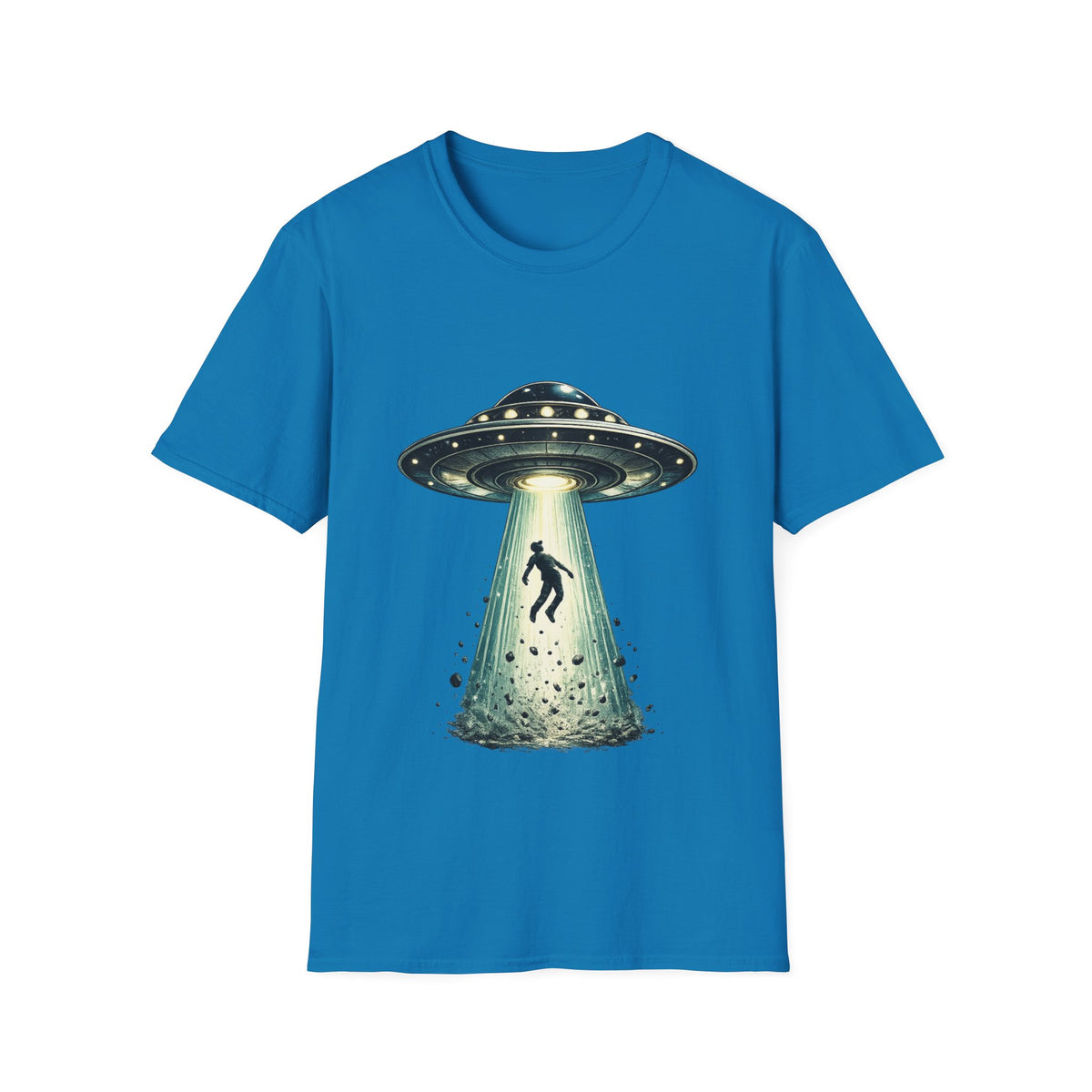 Alien Abduction Beam T-Shirt | UFO Abducting Person Graphic
