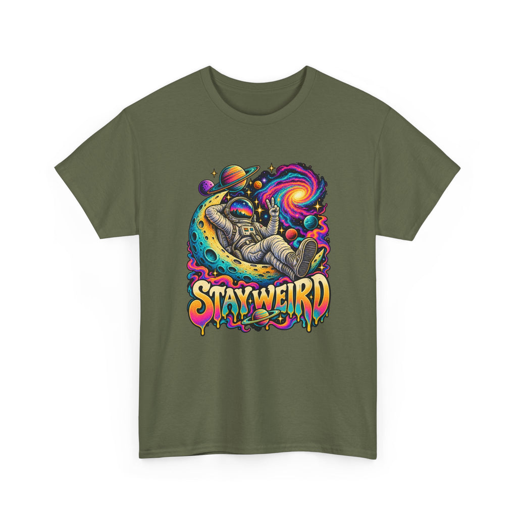 Stay Weird Astronaut Tee — Psychedelic Space Graphic T-Shirt