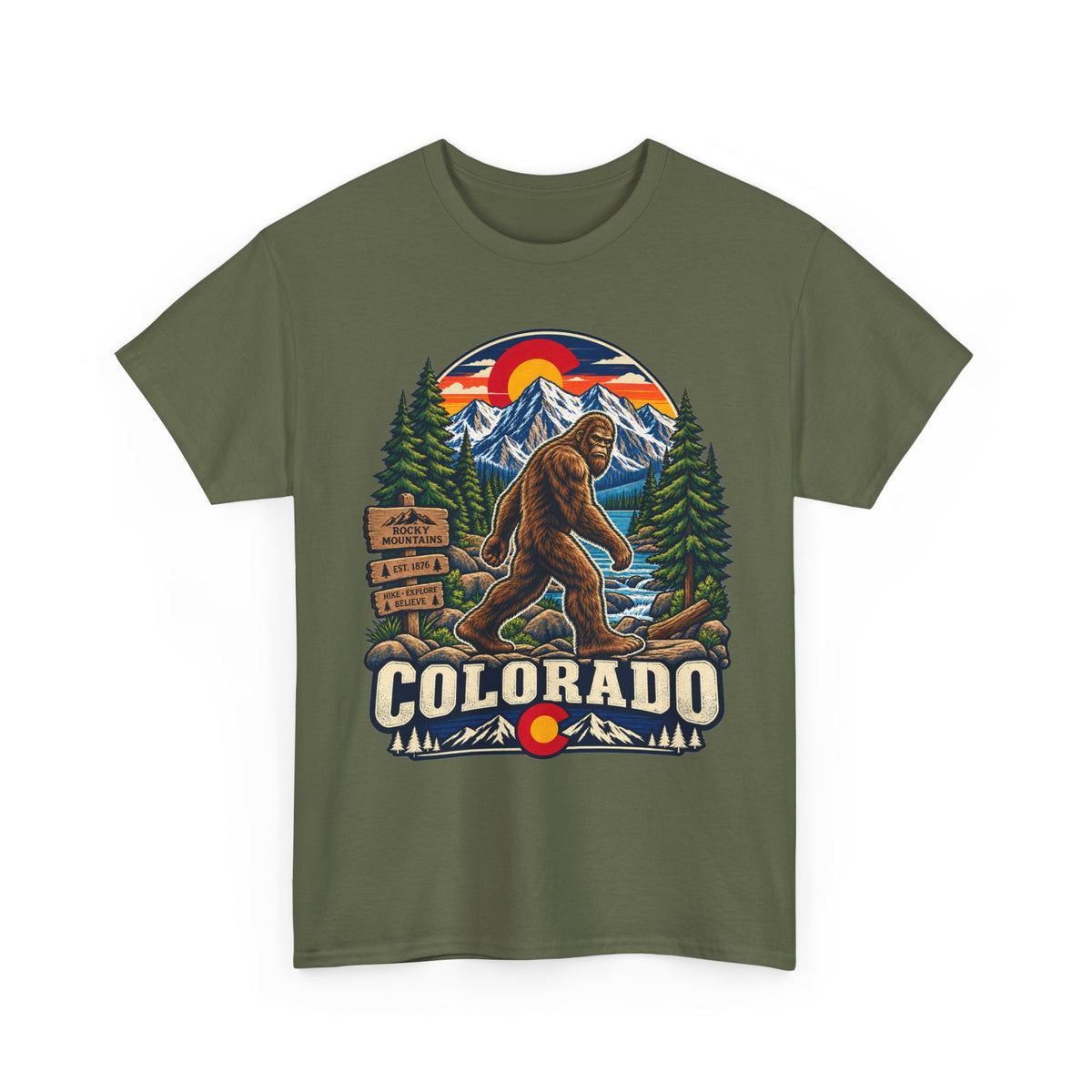 Colorado Bigfoot Mountain Scene T-Shirt