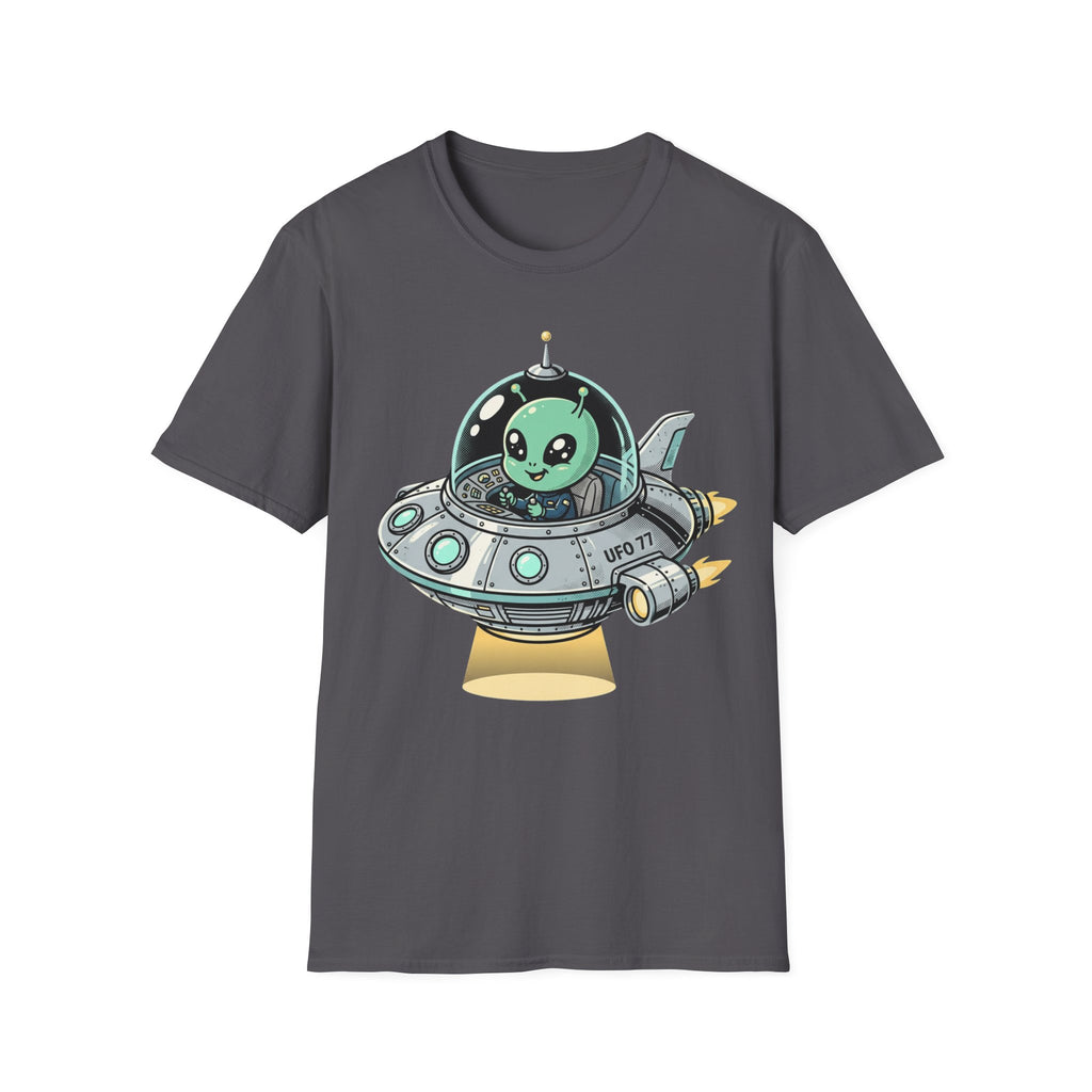 Alien UFO T-Shirt — Cute Green Alien in Spaceship Graphic Tee