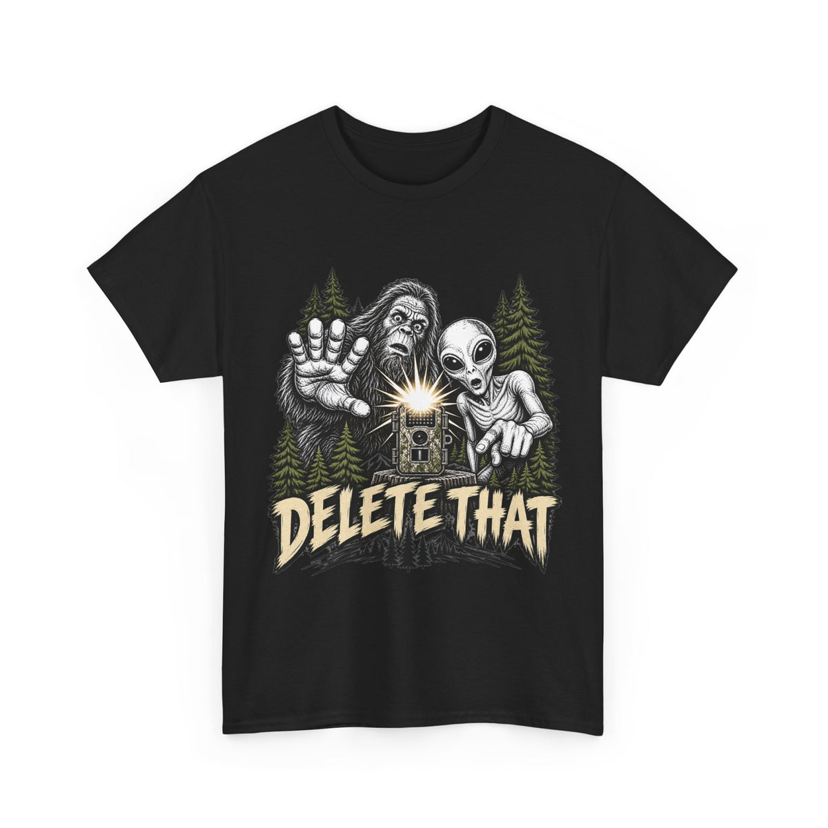 Delete That Graphic Tee | Creepy Alien & Skull Illustration