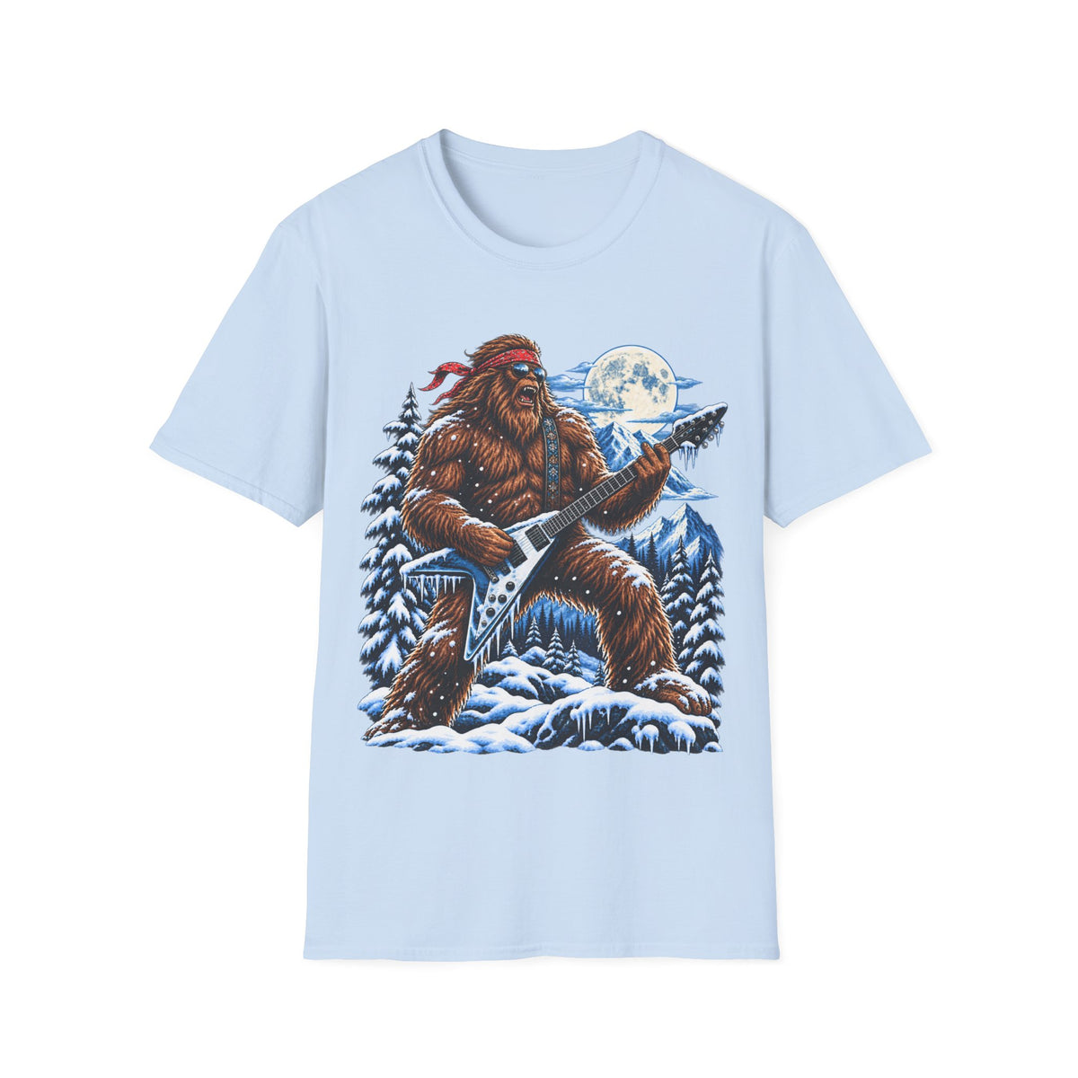 Bigfoot Electric Guitar Forest Moon T-Shirt