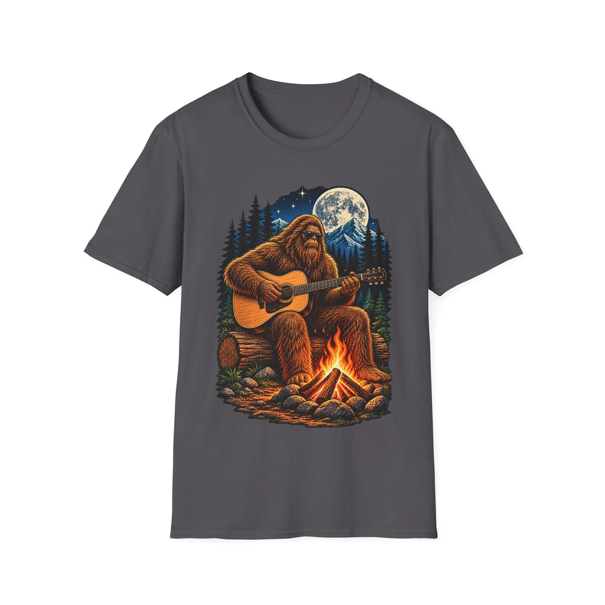 Bigfoot Campfire Guitar T-Shirt