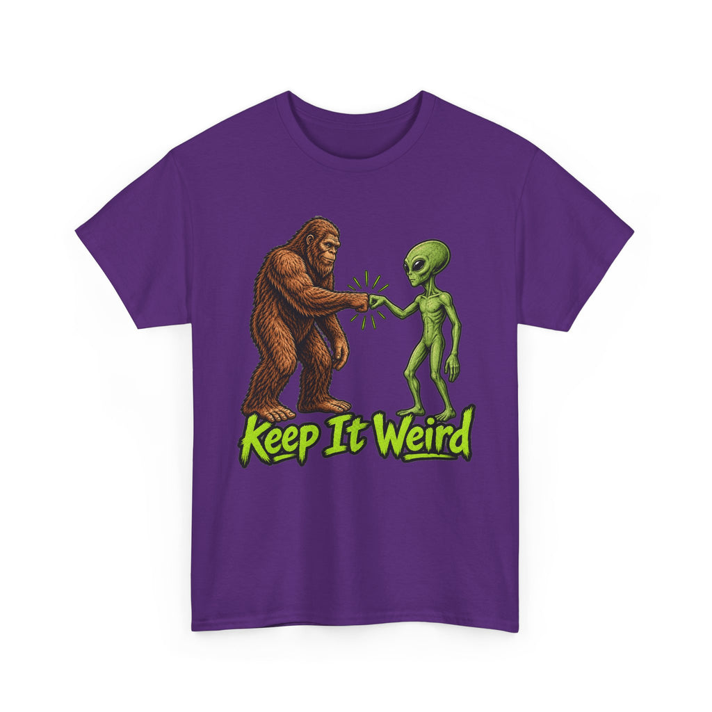 Keep It Weird Sasquatch Alien T-Shirt | Funny Cryptid UFO Tee