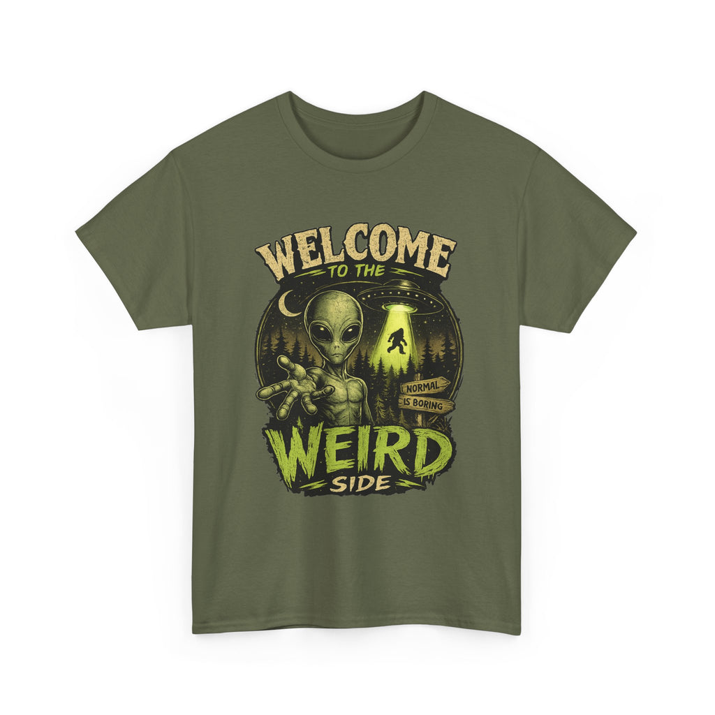 Welcome to the Weird Side T-Shirt | Alien Skull Illustration
