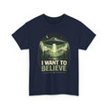 I Want to Believe UFO Tee | Alien Spaceship, Forest Abduction Design
