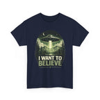 I Want to Believe UFO Tee | Alien Spaceship, Forest Abduction Design