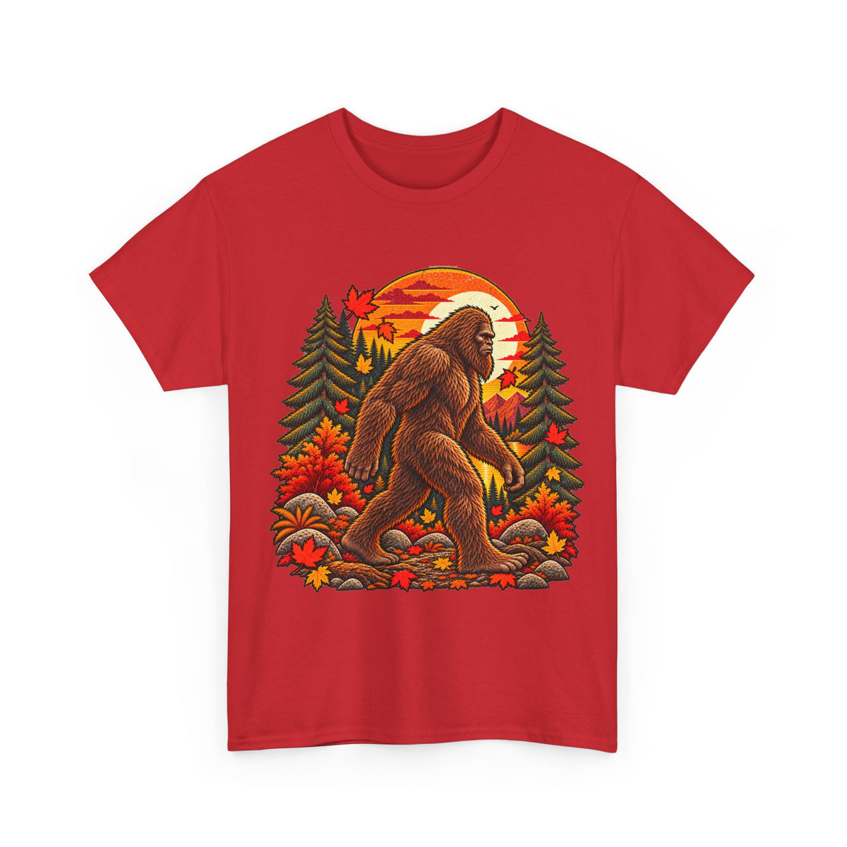 Autumn Bigfoot T-Shirt | Sasquatch Forest Moon Tee