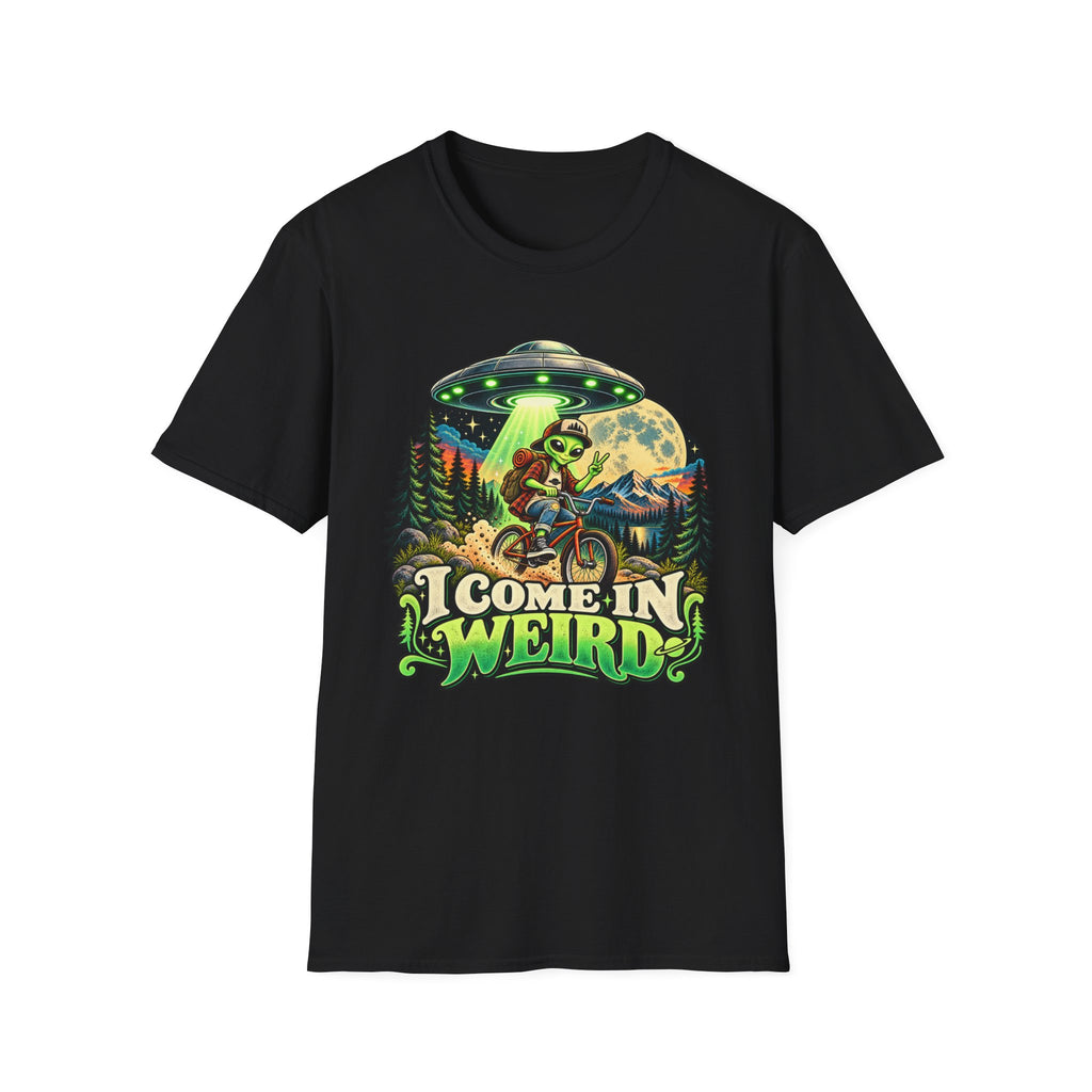 I Come in Weird UFO Alien Graphic T-Shirt