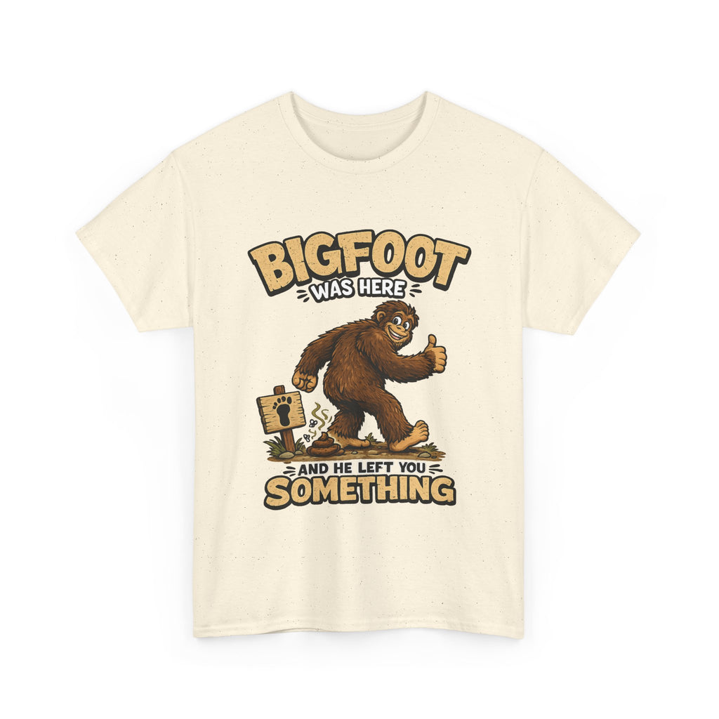 Bigfoot Was Here tee | Sasquatch graphic t-shirt, camping forest humor