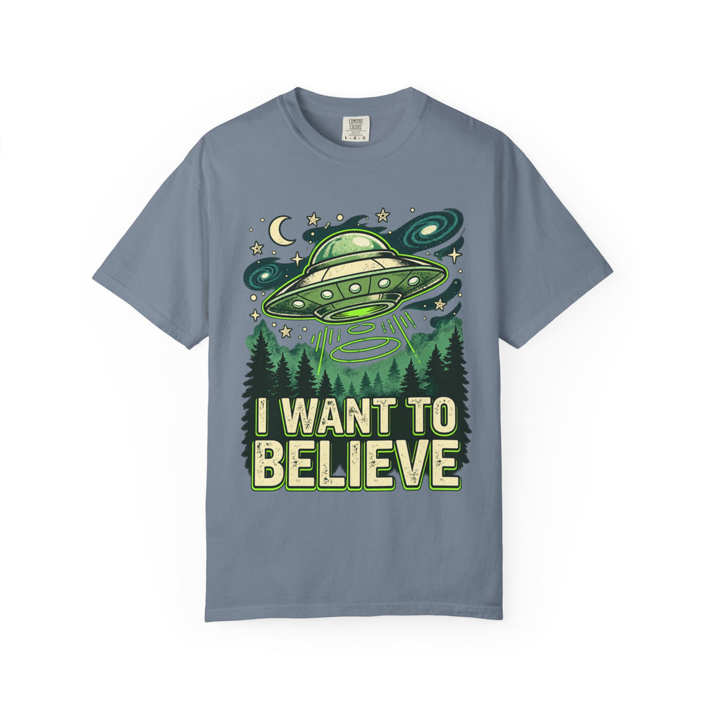 Alien UFO T-Shirt — "I Want to Believe" Graphic Tee