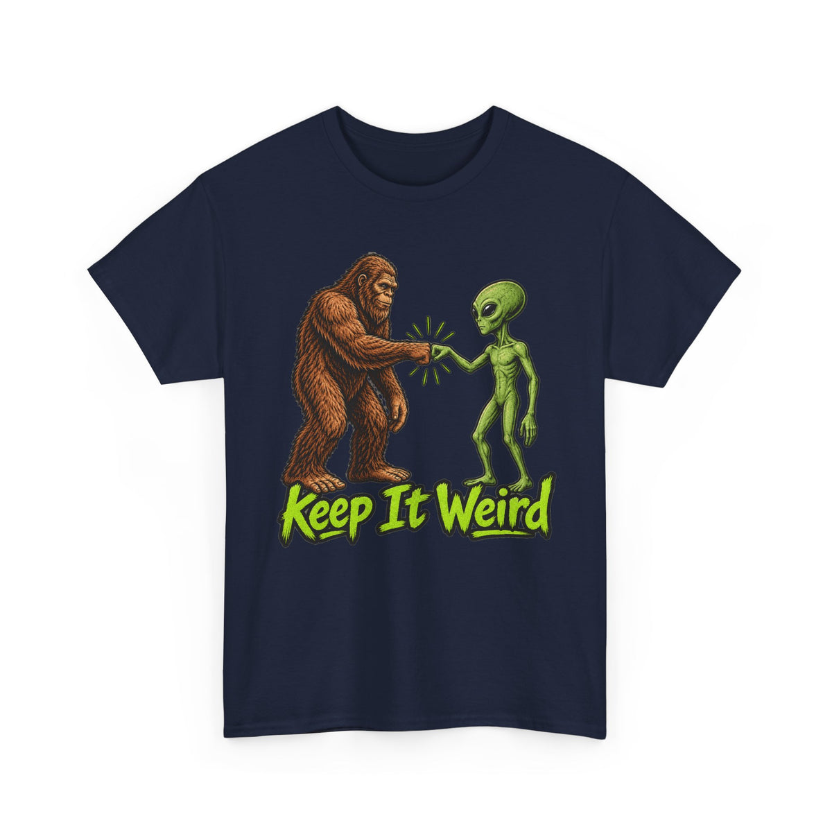 Keep It Weird Sasquatch Alien T-Shirt | Funny Cryptid UFO Tee