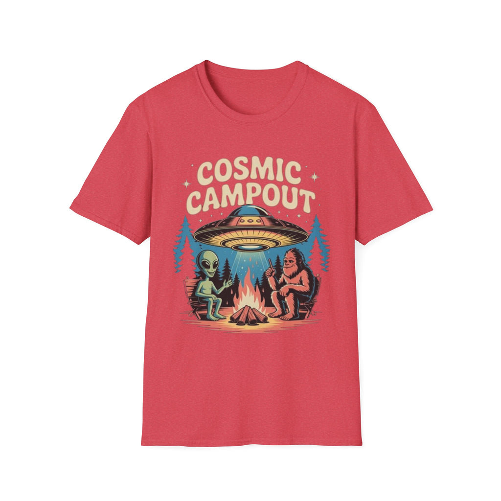 Cosmic Campout T-Shirt — Alien & Sasquatch Campfire Graphic Tee