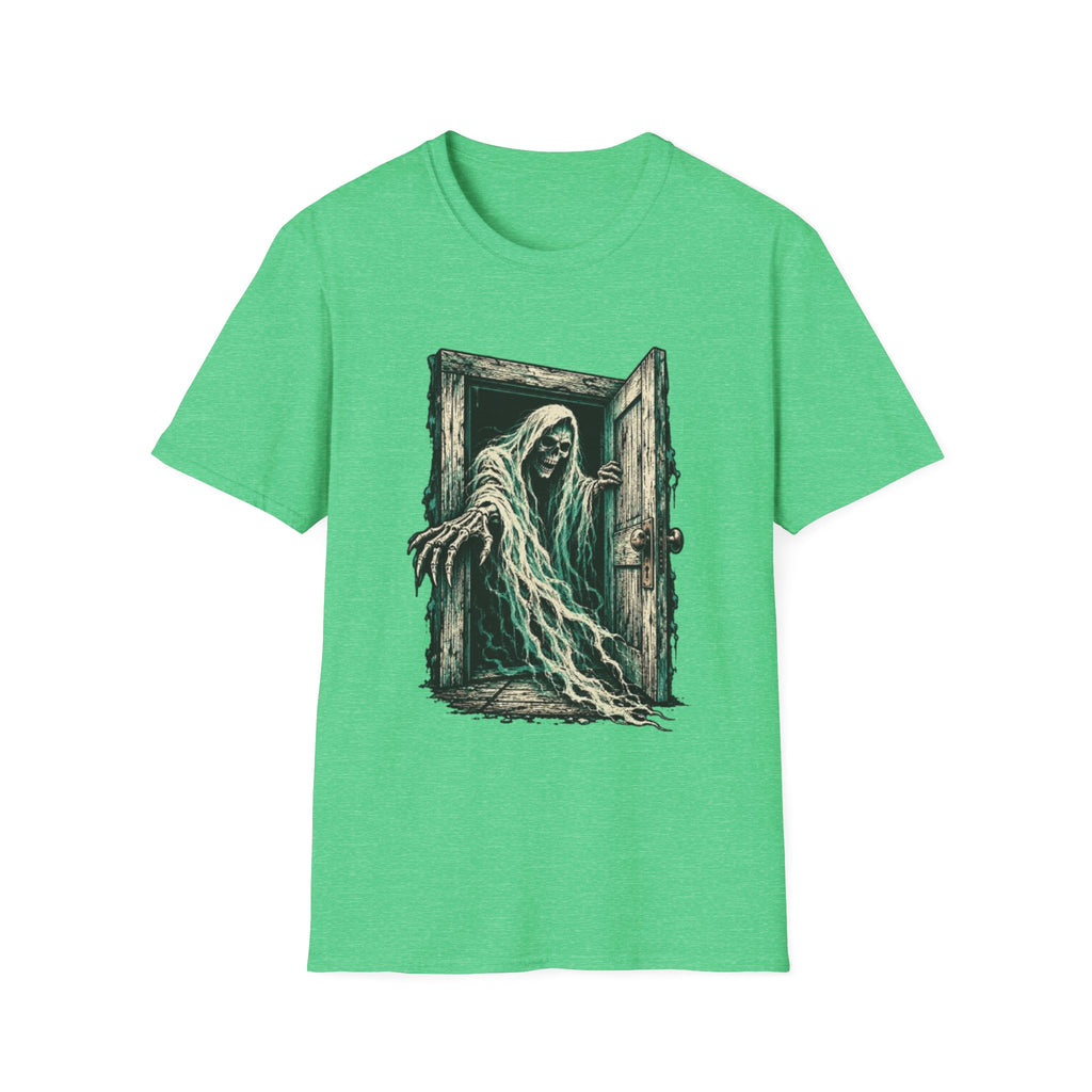 Haunted Door Grim Reaper Gothic Halloween T-Shirt
